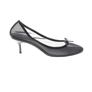 Repetto Gisele Black Mesh Kitten Pumps